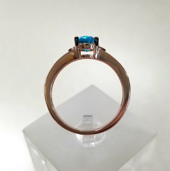Blue Champagne Pave Ring - Picture 4 of 7